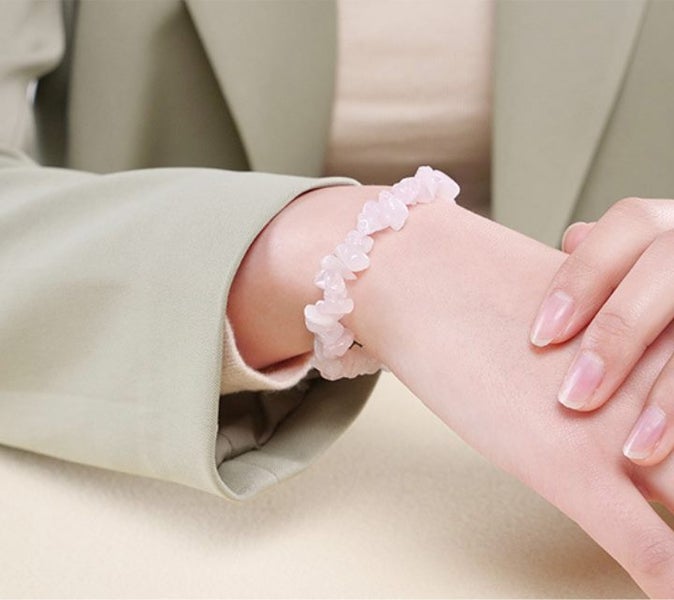 Bracelet Natural Pink Crystal Elastic Bracelet 5-8mm Carousel 2