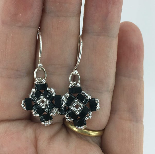 925 Sterling Silver Earrings "Black Majesty" (Black) Carousel 2