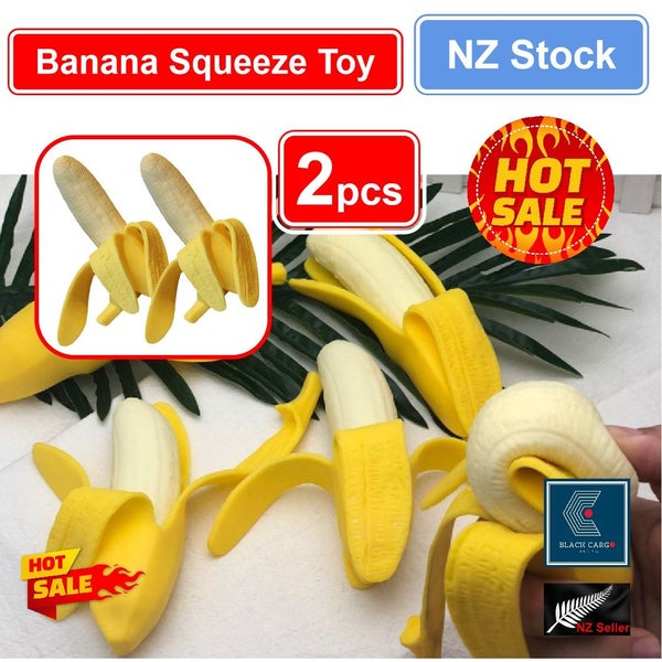 Brand New 2Pack Squishy Fidget Toy Banana Soft Stress Relief *Clearance* Carousel 2