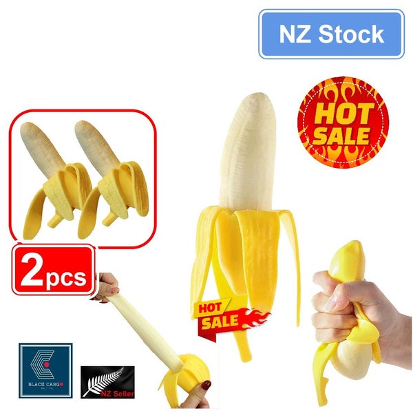 Brand New 2Pack Squishy Fidget Toy Banana Soft Stress Relief *Clearance* Carousel 1
