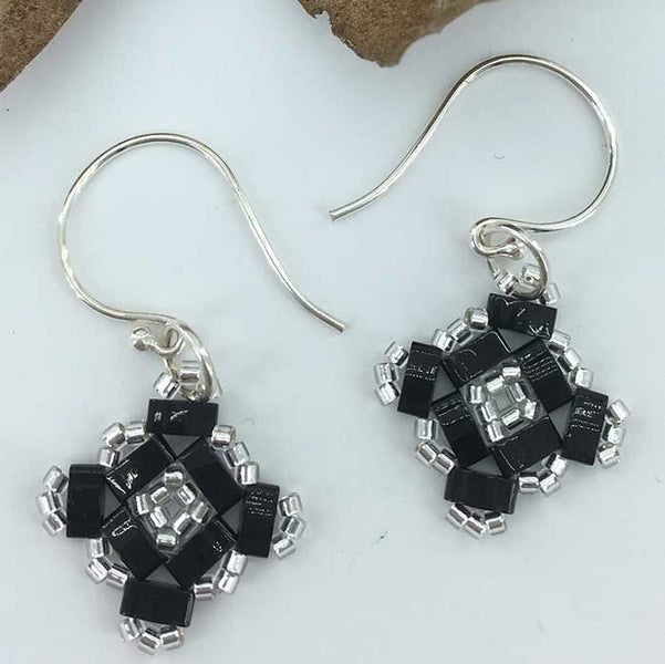 925 Sterling Silver Earrings "Black Majesty" (Black) Carousel 1