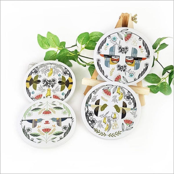 Wall Art - Printed Circle Large Folk Tui Large (25cm) Carousel 4