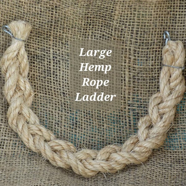 Mouse Toys - Large Hanging Chew Toy or Hay Barrel or Large Hemp Rope Ladder Carousel 2