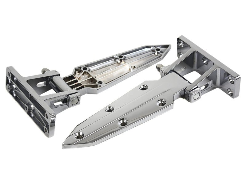 Coolroom Door Latch with Lock & Push Release + 2x 280mm Hinges Chrome Aluminium Carousel 4