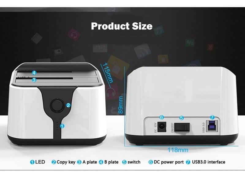 NZ Stock Deal Universal SSD Docking Station Carousel 14