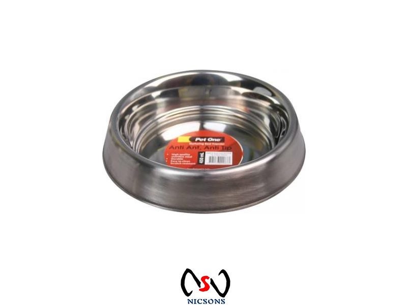 PET ONE DOG BOWL - ANTI ANT ANTI TIP STEEL 450ML Carousel 1