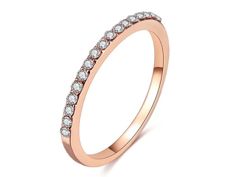 Ring CZ Diamonds 18KGP Rose Gold Ring/S6 Carousel 1