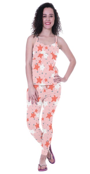 Moomaya Printed Nightwear 2 Pcs Set For Women's Spaghetti strap Sleepwear Carousel 1