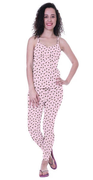 Moomaya Printed Nightwear 2 Pcs Set For Women's Spaghetti strap Sleepwear Carousel 1