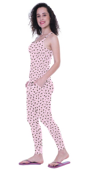 Moomaya Printed Nightwear 2 Pcs Set For Women's Spaghetti strap Sleepwear Carousel 2