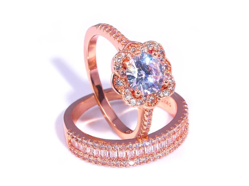 Engagement Rings Set / 18KGP Rose Gold Carousel 4