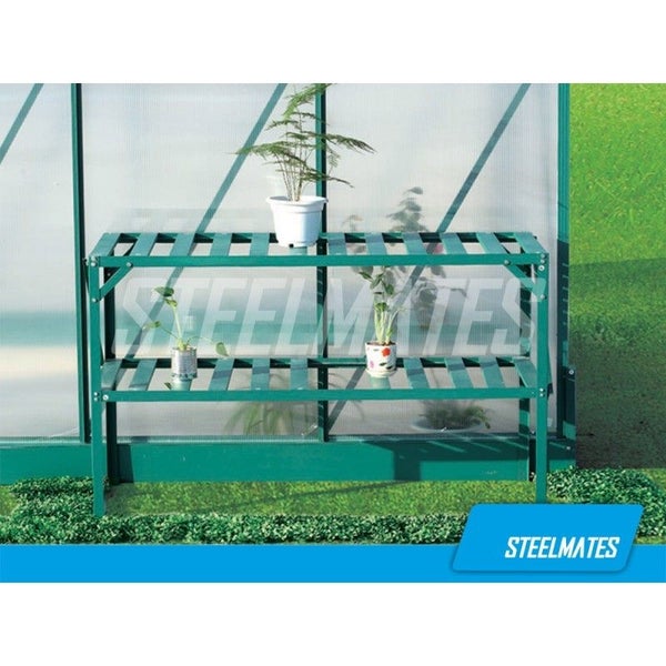 Two tier aluminium plant shelving Carousel 1