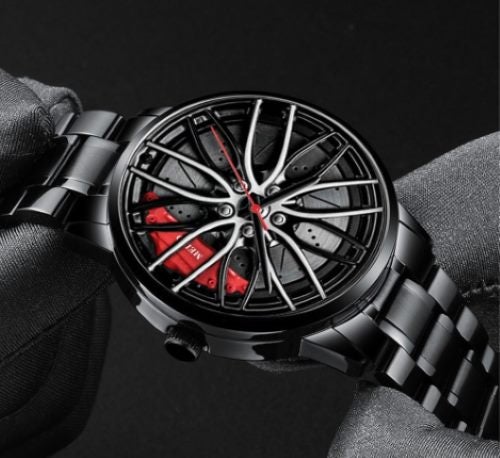 Mens "Mag Wheel" Sports Watch with Red Brake Pads Carousel 1