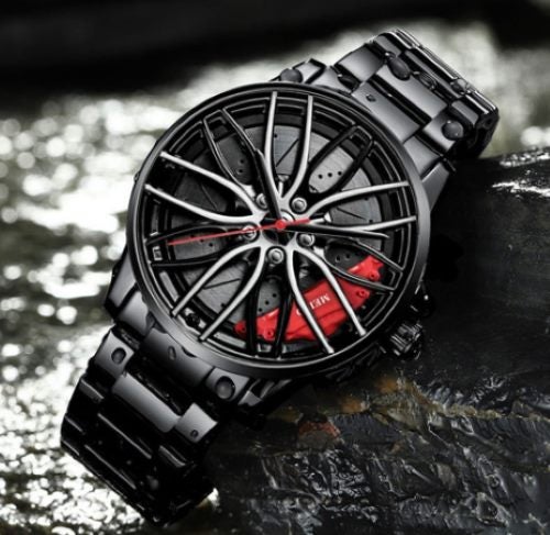 Mens "Mag Wheel" Sports Watch with Red Brake Pads Carousel 4