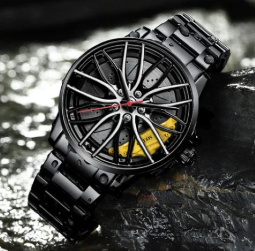 Mens "Mag Wheel" Sports Watch with Yellow Brake Pads Carousel 5