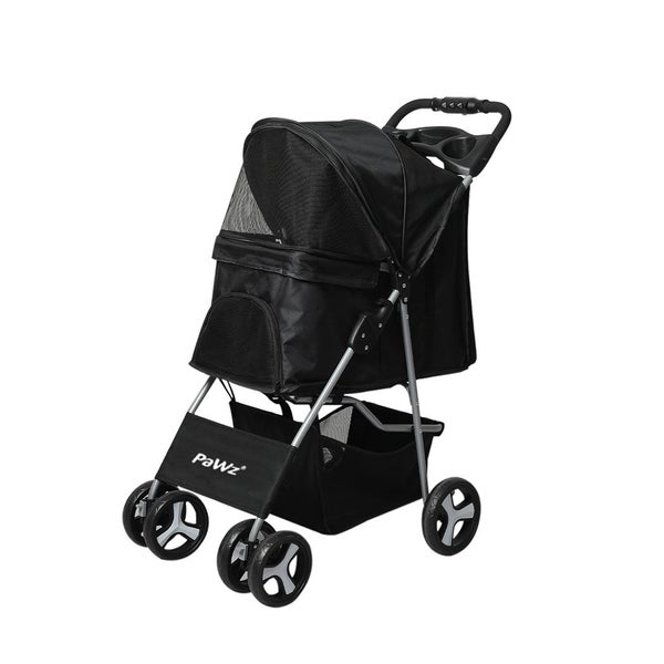 Pawz 4 Wheels Pet Stroller Dog Cat Cage Puppy Pushchair Travel Walk Carrier Pram Carousel 1