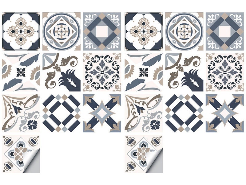 20Pcs PVC 10x10cm Peel and Stick Floor Tiles Frosted Floor Sticker Style 3 Carousel 2