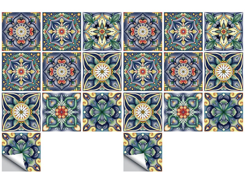 20Pcs PVC 10x10cm Peel and Stick Floor Tiles Frosted Floor Sticker Style 5 Carousel 1