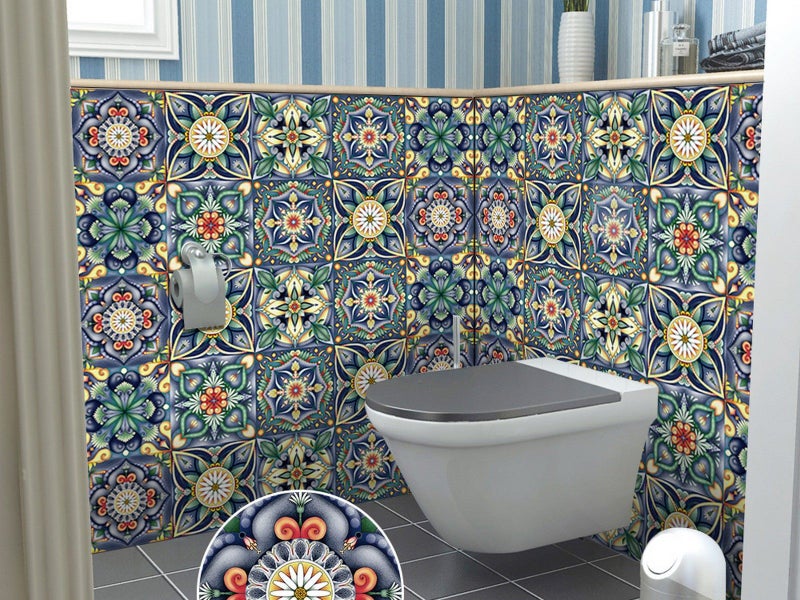 20Pcs PVC 10x10cm Peel and Stick Floor Tiles Frosted Floor Sticker Style 5 Carousel 2