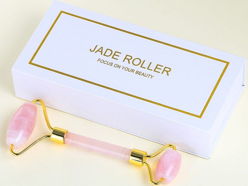 Massager Roller Rose Quartz Jade Facial Roller Massager Tool Christmas Gift Carousel 1