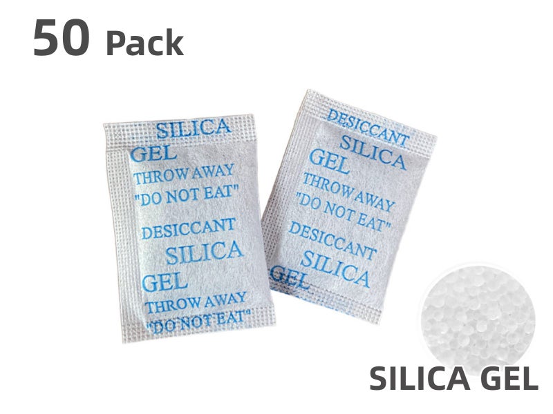 50 Packets 1 Gram Silica Gel Desiccant Moisture Absorber Dehumidifier Non-Toxic Carousel 1