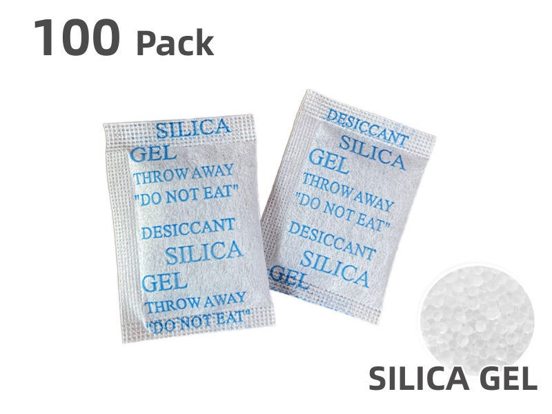 100 Packets 1 Gram Silica Gel Desiccant Moisture Absorber Dehumidifier Non-Toxic Carousel 1