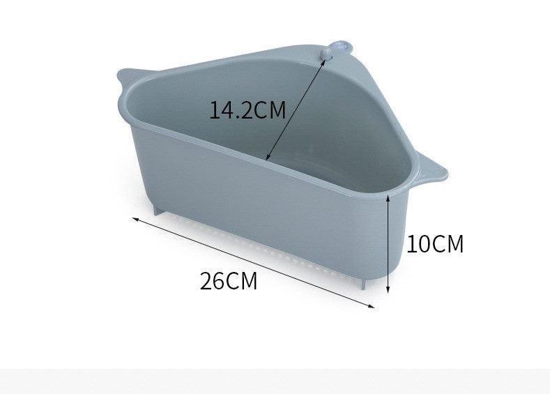 Triangle Sink Drain Basket Sucker Holder Organizer Corner Drainer Storage Shelf Carousel 2