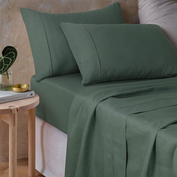 Vintage Design Homewares Sea Green 100% Hemp Sheet Set Carousel 1