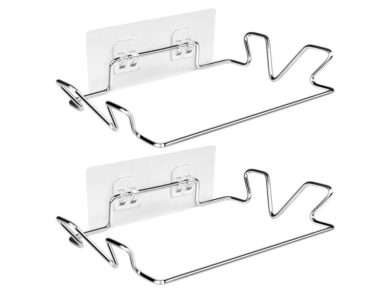 2Pcs Wall Mounted Stainless Steel Garbage Bags Holder Trash Bag Rack for Kitchen Carousel 2