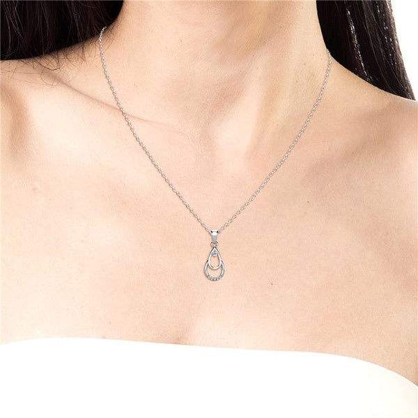 18K White Gold Crystal Necklace "Collette" Carousel 2