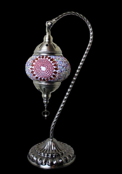 Turkish Mosaic Table Lamp Sun Beam With Large Elegant Base - 33cm Carousel 8