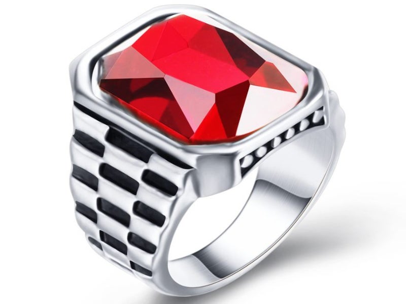 Ring Ruby Men's Ring Stainless Steel Ring Size 10 Carousel 1