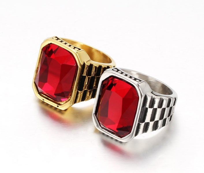 Ring Ruby Men's Ring Stainless Steel Ring Size 10 Carousel 2