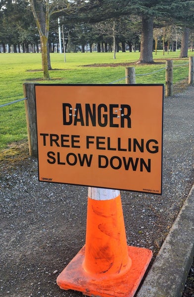 Tree Felling logging operations tree trimming Sign 450 x600mm EM1002 Carousel 2