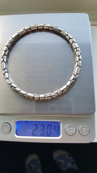 Vintage Sterling Silver Repousse Bangle Carousel 11