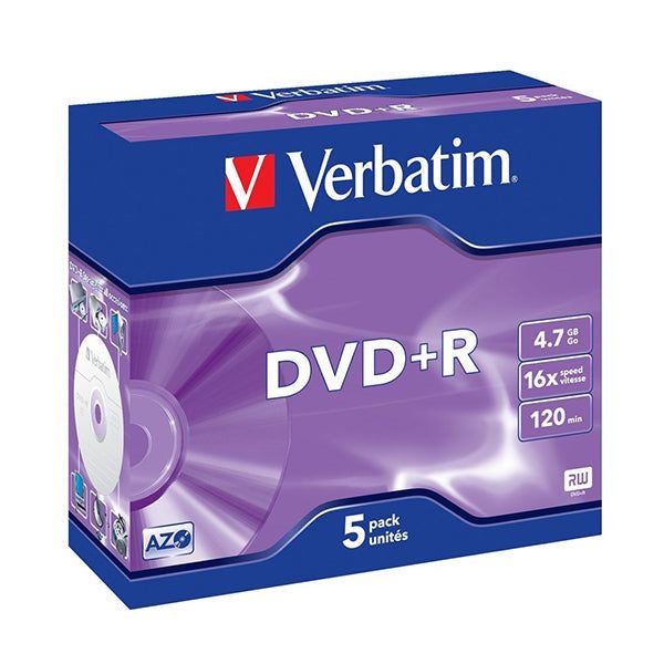 Verbatim Dvdr 16X Jewel 5Pk 4Gb Carousel 1