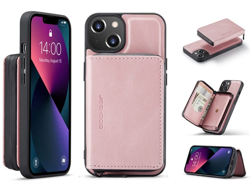 Magnetic Detachable Kickstand Zipper Wallet Case Cover for iPhone 13 Mini 5.4" Carousel 1