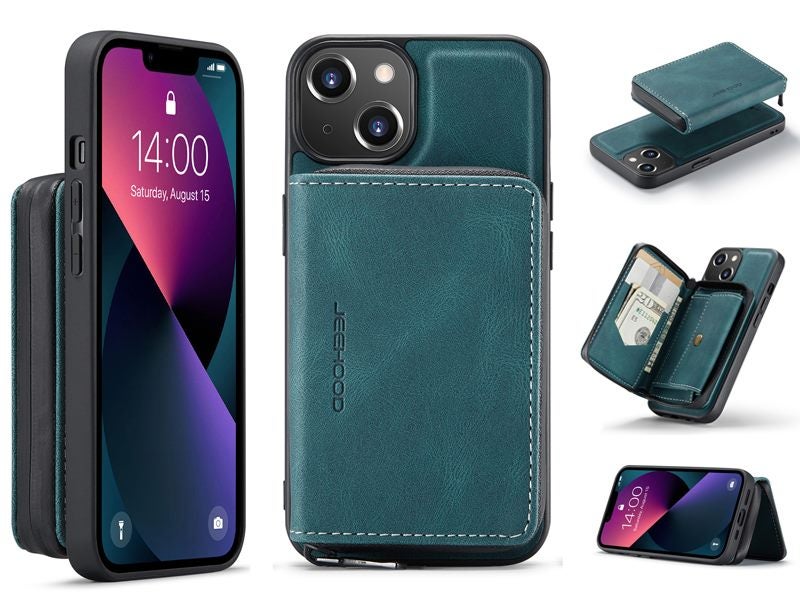 Magnetic Detachable Kickstand Zipper Wallet Case Cover for iPhone 13 Mini 5.4" Carousel 1