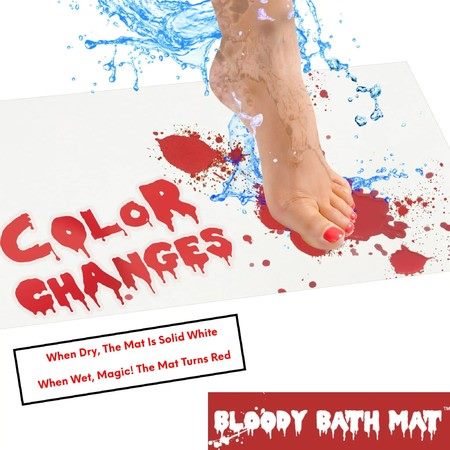 Bath Mat Bloody Toilet Area Rug Carpet Halloween Prank Gifts Carousel 1