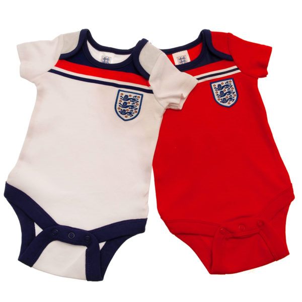 England FA 2 Pack Bodysuit 82 Retro 3-6 Months Carousel 1