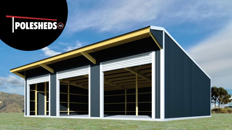 Farm Shed Kitset Lean-to 3 Bay Enclosed with Canopy 108sqm Carousel 1