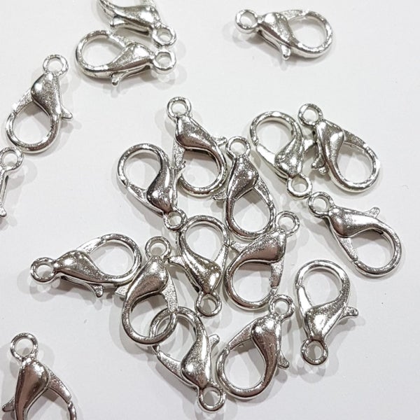 20pc Silver Lobster Clasps 12x6mm Carousel 1