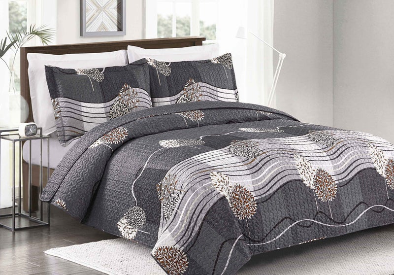 OVERSIZED LUXURY 3 PIECE QUILTED BEDSPREAD recommended for KING OR QUEEN #22 Carousel 1