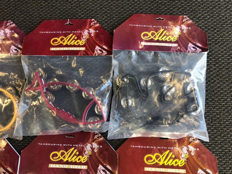Brand New Alice tambourine Hand Held Metal Jingles Carousel 3