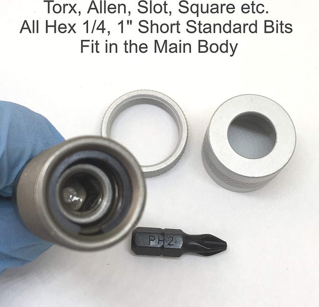 Drywall Screwgun Converter Hex Shank Adjustable Screw Depth Setter Bit Holder Carousel 11