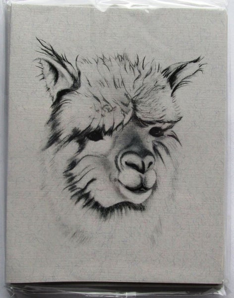 Alpaca head greeting cards - pack of 5. Carousel 1