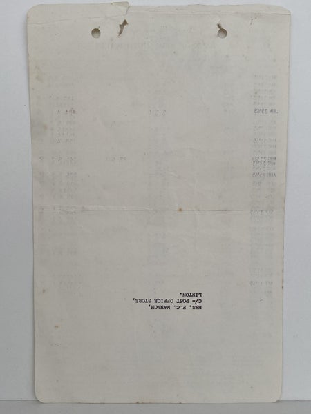 OLD DOCUMENT: Statement from Bank of New South Wales, Masterton 1965 Carousel 3