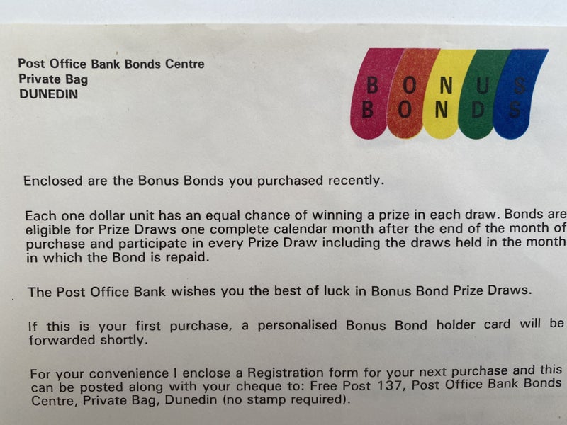 OLD DOCUMENT: Post Office Bonus Bonds Carousel 1