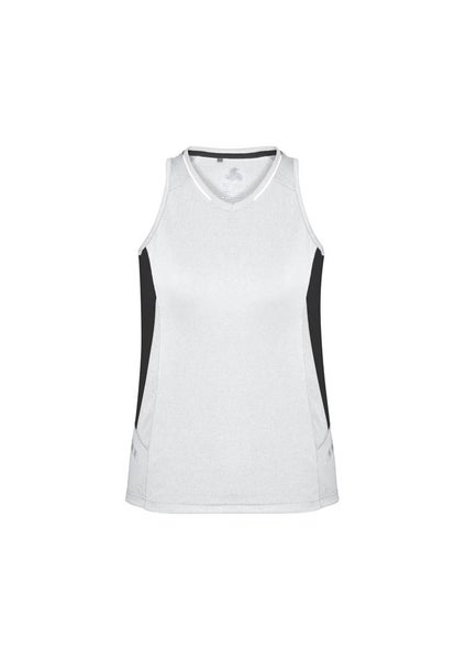 Ladies Renegade Singlet - White/Black/Silver - Size 20 - Biz Collection Carousel 1