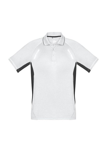 Mens Renegade Polo - White/Black/Silver - Size L - Biz Collection Carousel 1
